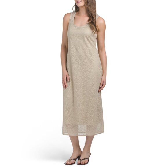 THEORY WARM SAND Floral Lace Dress - Picture 1 of 2